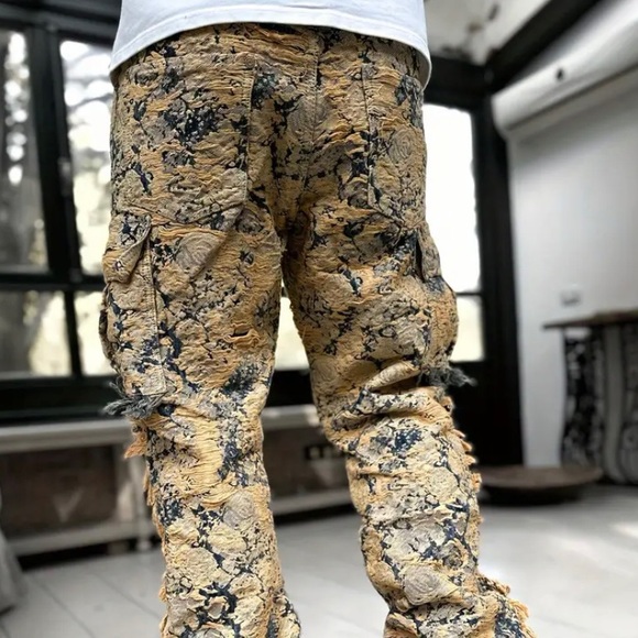 Stacked flare denim pants jeans - Picture 3 of 5